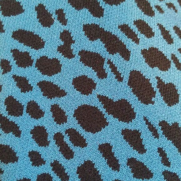 Ann Taylor leopard print, raglan sleeve sweater in deep waves blue, XS - Picture 6 of 6